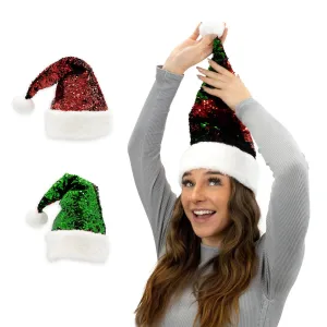 Plushible Christmas Santa Hat - Color Changing Holiday Hat - Red/Green